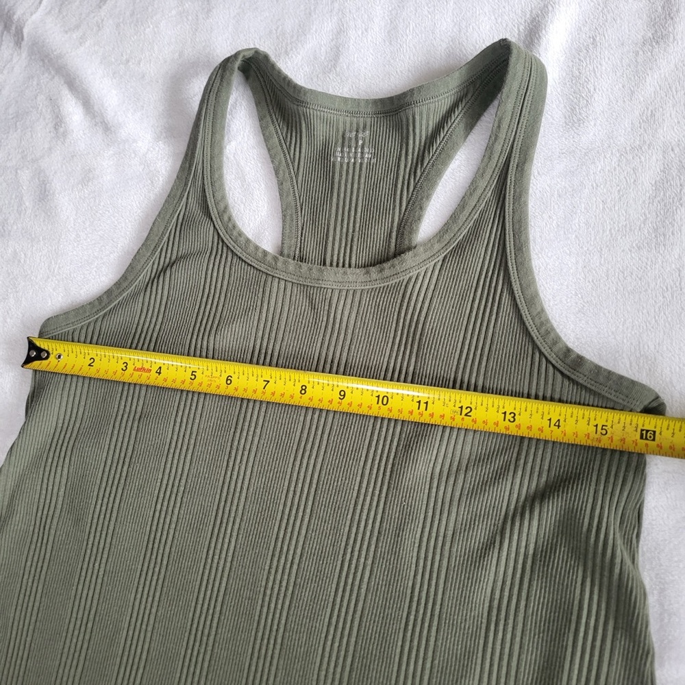 Aerie Women’s Racerback Tank Dress Olive Ribbed Knit Sleeveless size Small - Picture 8 of 9